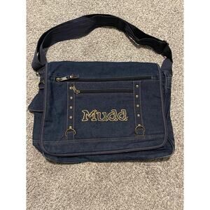 VTG Mudd Messenger Bag Large Denim Shoulder Crossbody School Purse Pockets Y2K